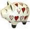 Hier Sparschweine Sparschwein Keramik mit Herzdekor und Spardosenschloss mit Metallschlüssel in verschiedenen Größen Designs Farben.